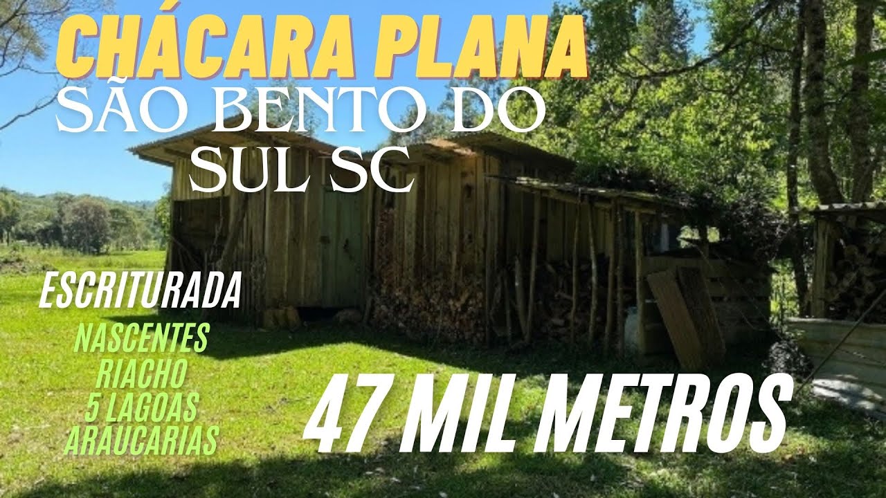 Chácara 47 Mil Metros + 5 Lagoas + Araucárias em  São bento do Sul SC
