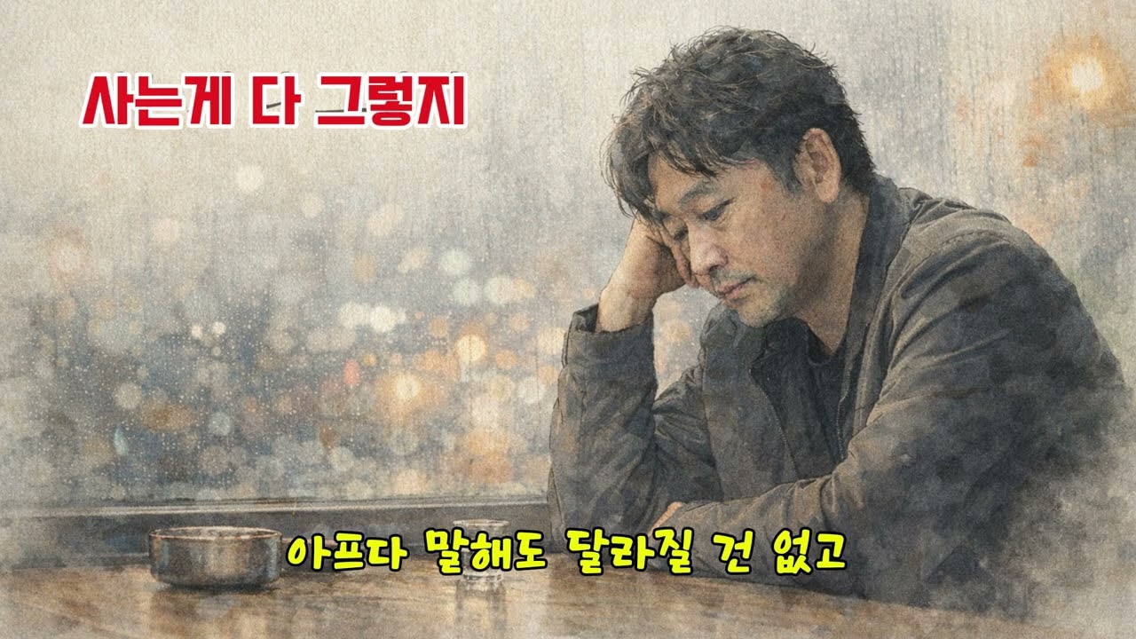사는게 다 그렇지 #사는게다그렇지#감성일러스트#밤감성#중년감성#버텨온하루#조용한위로#한국감성#감성발라드이미지#고요한시간#힐링이미지