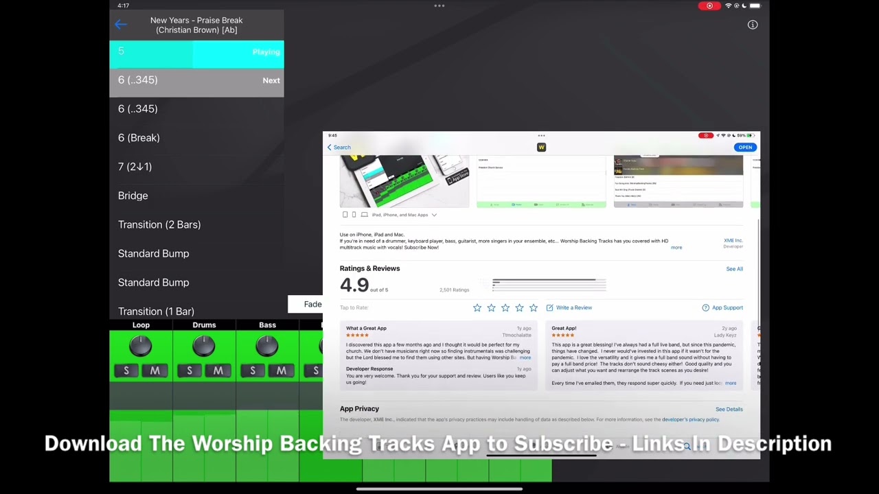 New Years - Praise Break (Christian Brown) Worship Backing Tracks App Preview