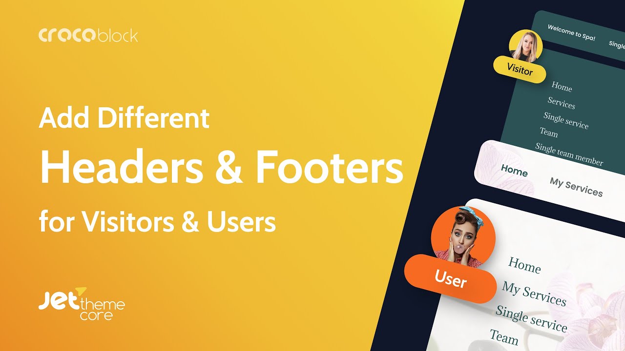 Adding Different Headers and Footers for Visitors and Users | JetThemeCore Plugin