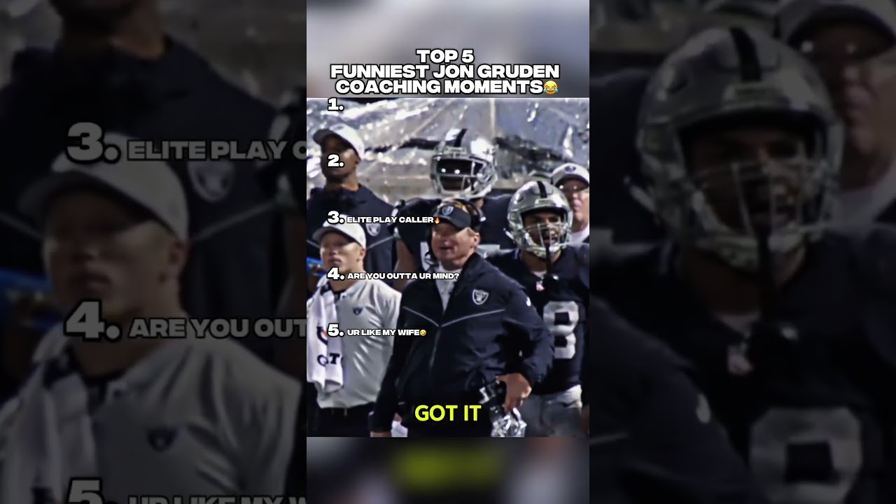 TOP 5 FUNNIEST JON GRUDEN COACHING MOMENTS😂 #jongruden #nfl