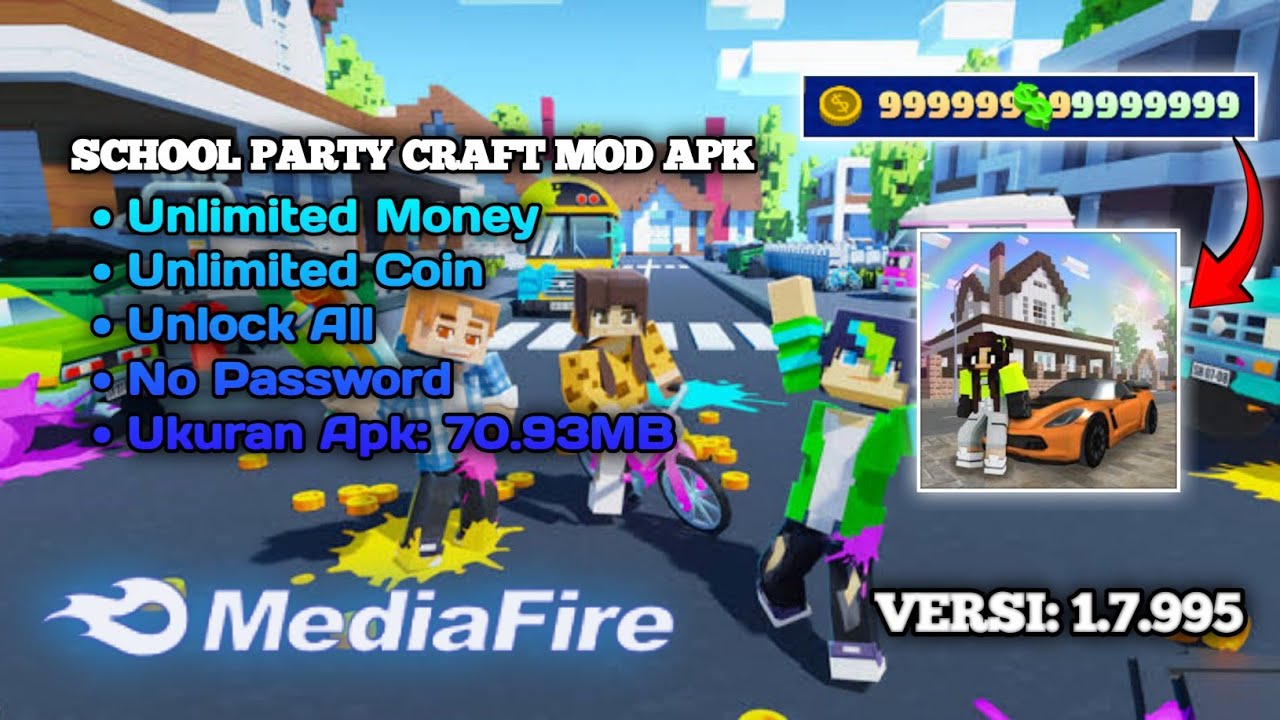 Cara Download School Party Craft Mod Apk Versi 1.7.995 || mod game - school party craft