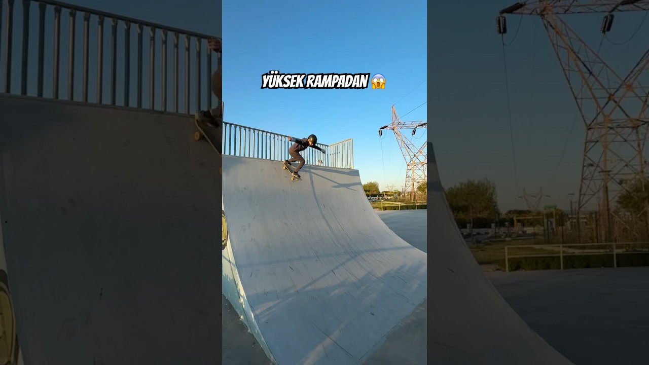 10 Yaşında Skatepark Ustası! En Y&uuml;ksek Rampadan Kaykayla Drop-in + Kick Turn #shorts (Manisa)