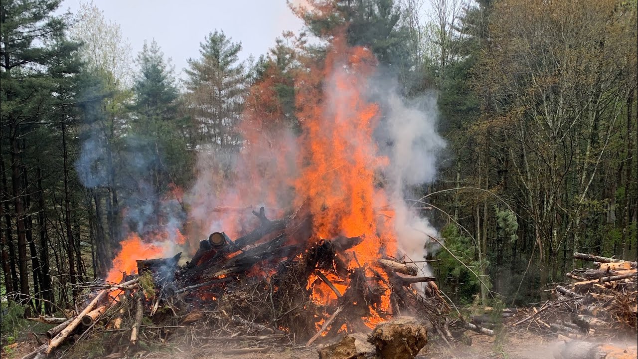 How to burn big brush piles safely