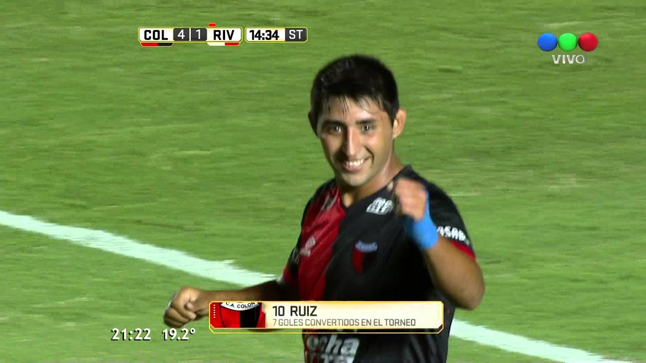 Gol de Alan Ruiz. Colón 4 - River 1 | Primera División 2016 - Fecha 07