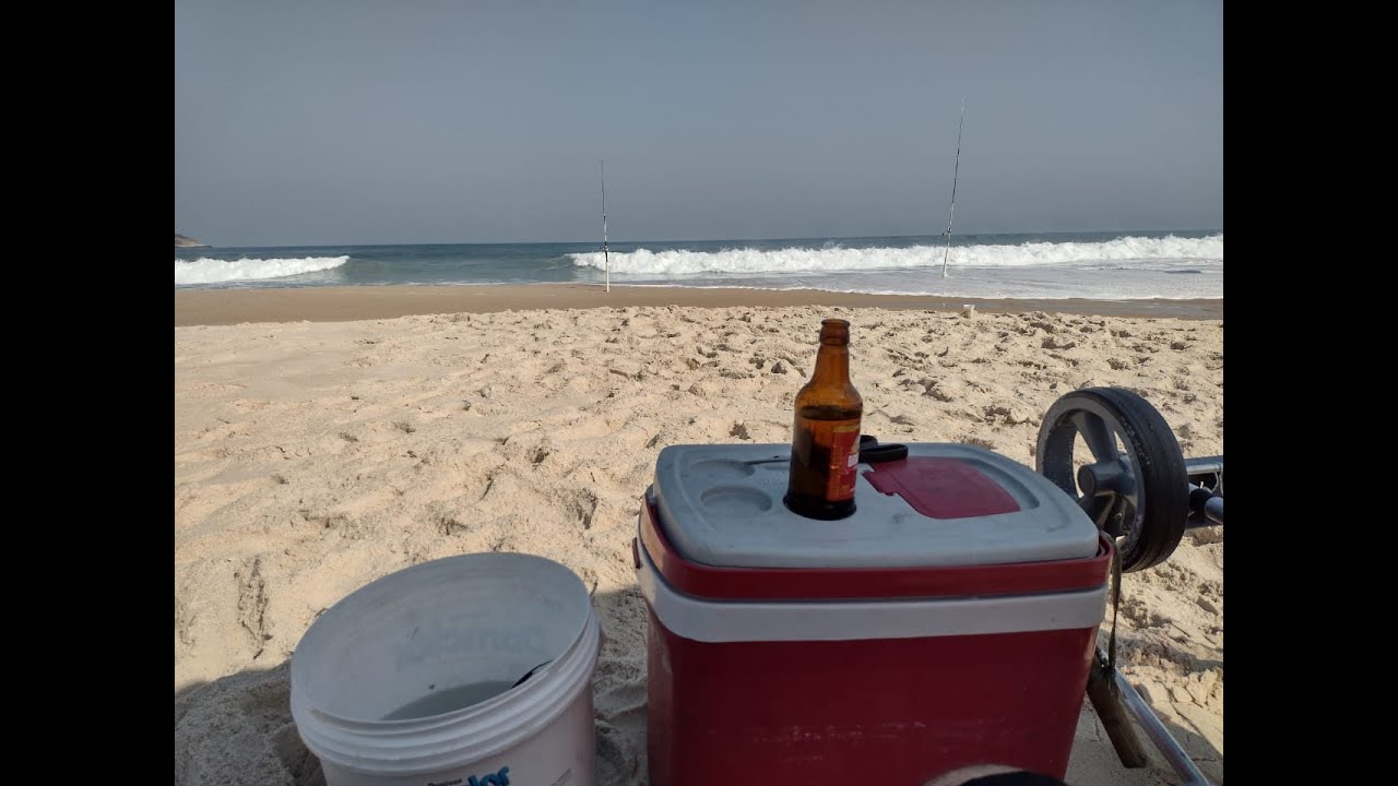 PESCA NA PRAIA DE GRUMARI RJ, PEIXE CERVEJA E LAZER