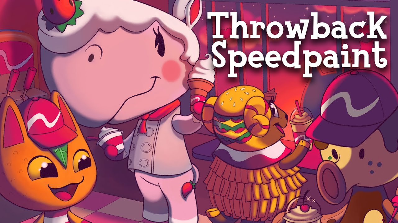 Food Villager Restaurant! | Animal Crossing Speedpaint