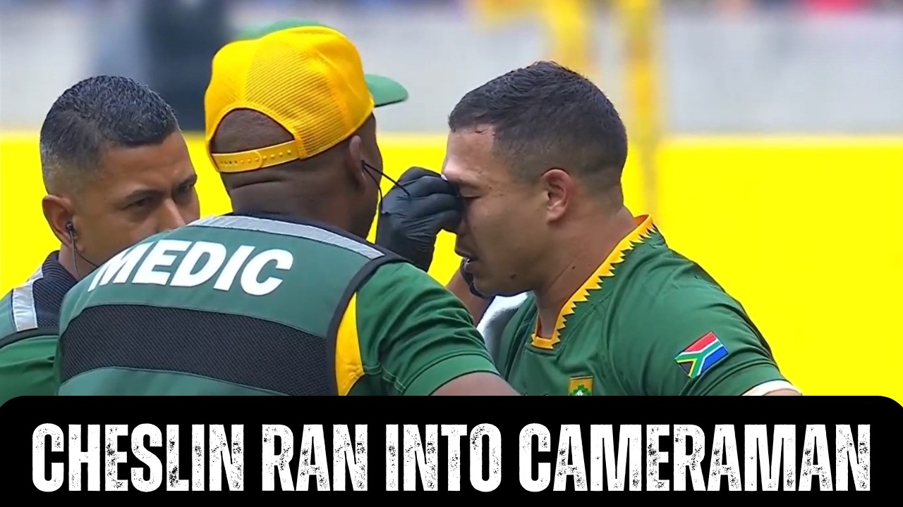 Cheslin Kolbe ran into the cameraman