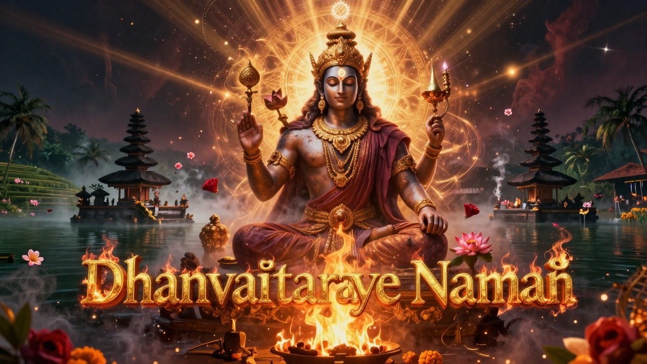 🙏 Dhanvaṃtaraye Namaḥ - Universal Divine 🙏 Balinese Water Temple