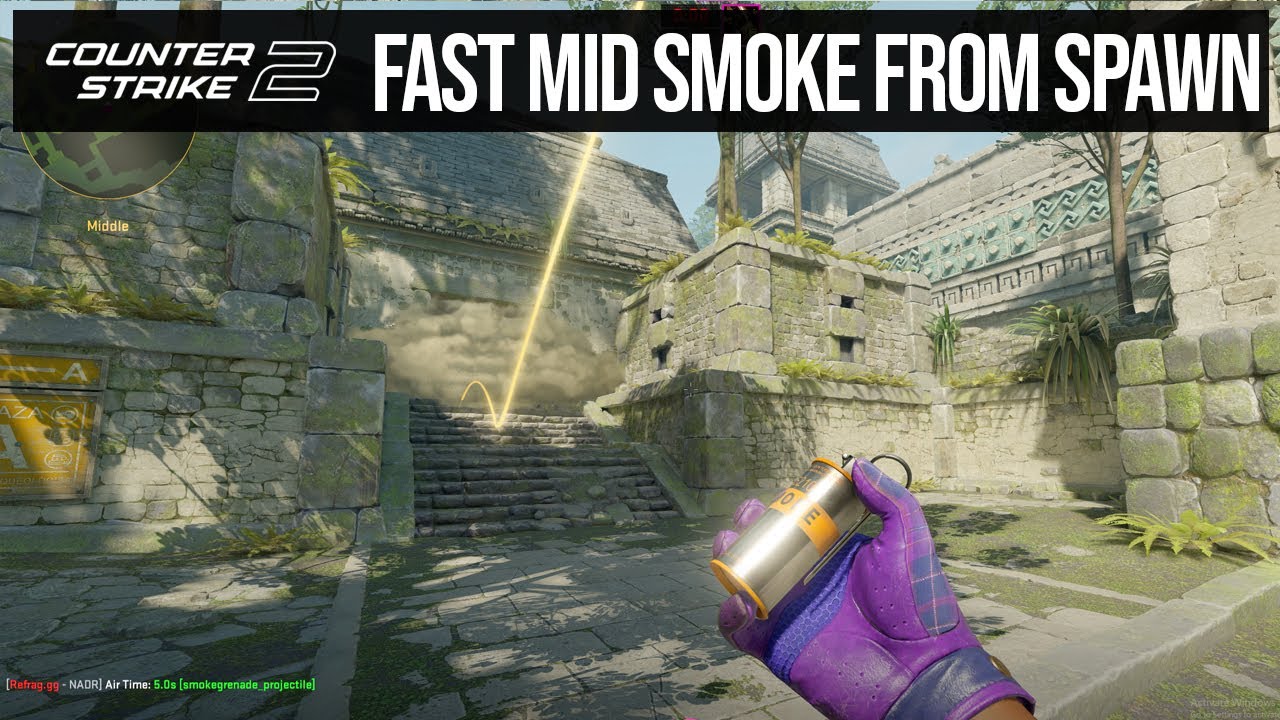 FASTEST MID SMOKE ON ANCIENT FROM T SPAWN - COUNTER STRIKE 2 CS2