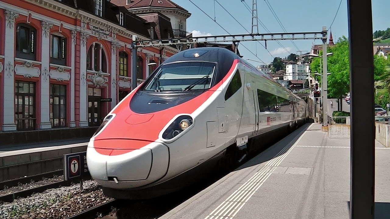 🔵 Montreux - ETR 610 - GoldenPass Panoramic - S-Bahn Léman (RER: FLIRT-Züge/RABe 523) - Stadtbilder