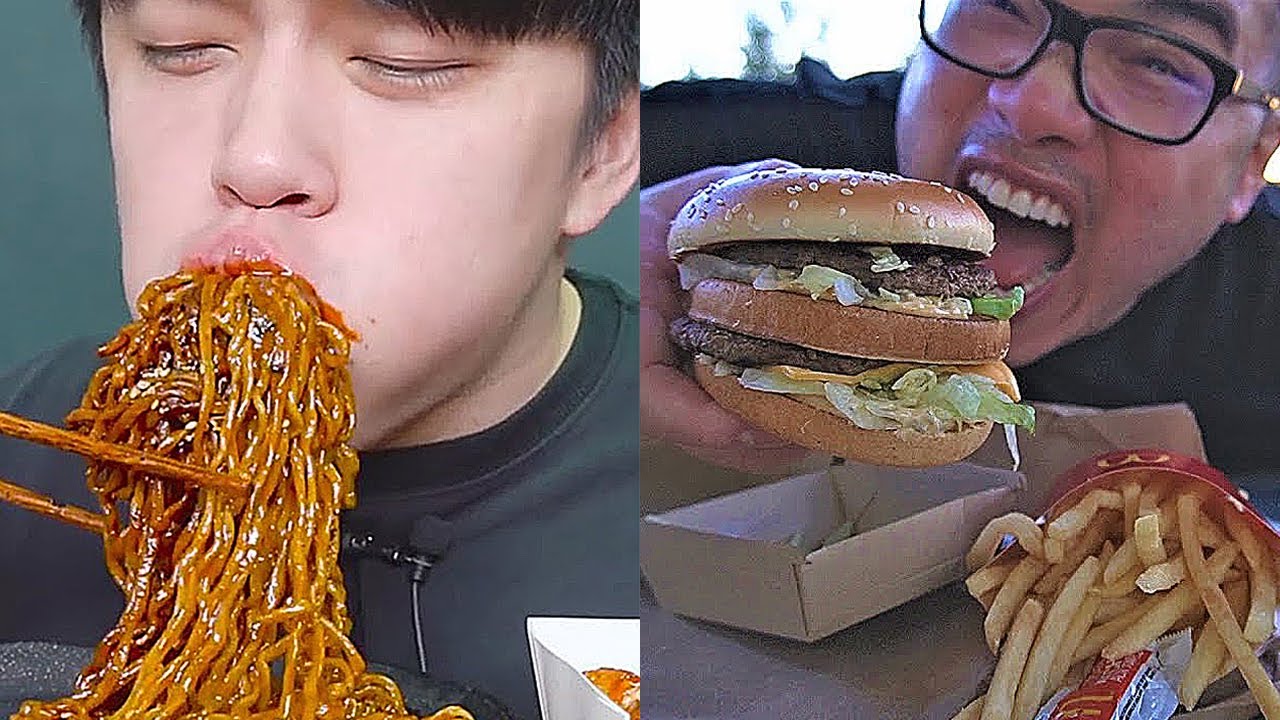 mukbangers taking the BIGGEST bites I'VE EVER SEEN