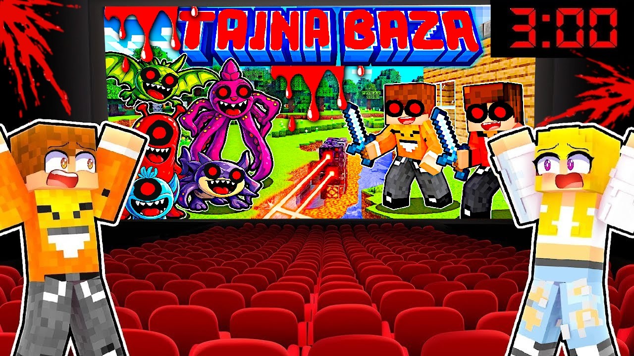 NIE IDŹ DO KINA O 3:00 W NOCY NA ♪ SMILESLOW - TAJNA BAZA ♪ w Minecraft!