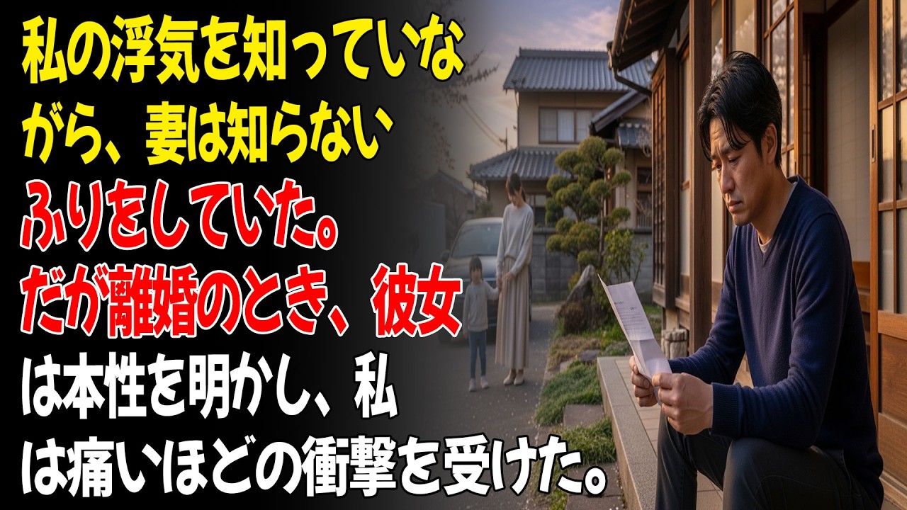 ❤️私の浮気を知っていながら、妻は何も言わずに見て見ぬふりをしていた。だが離婚のとき、彼女はすべてを明かし、私は衝撃を受けた。😒...ㅣ黄昏恋ㅣ老後の物語ㅣ再婚