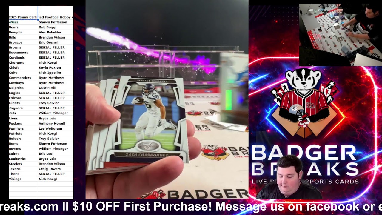 2025 Panini Certified Football Hobby 4 Box Break #1 - PICK YOUR TEAM