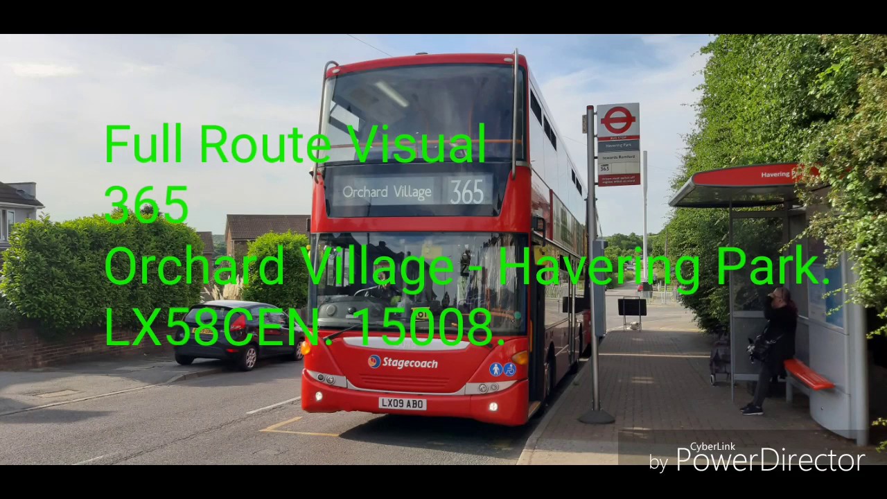 Full Route Visual. 365 Orchard Village  - Havering Park.  LX58CEN. 15008.