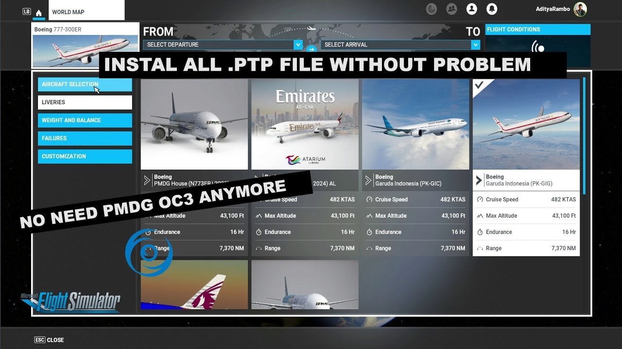 Tutorial Instal Livery PMDG 777 without OC3