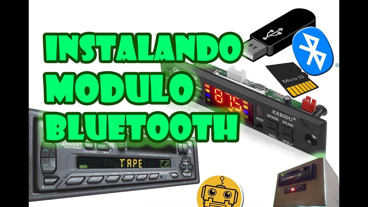 COMO INSTALAR MODULO BLUETOOTH, USB, MICRO SD, AUXILIAR, RADIO FM A CASETERA DE CARRO