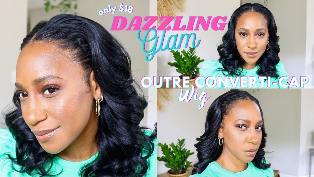$18 Outre Converti Cap Dazzling Glam Half Wig +Detailed Install and Styling