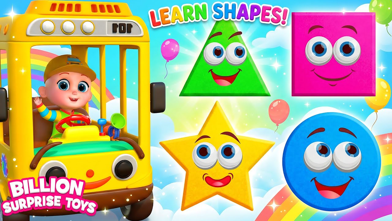 Fun Adventure with Baby | Shape Bus 🚍 | 3D Cartoon for Toddlers | Kids Story | BillionSurpriseToys