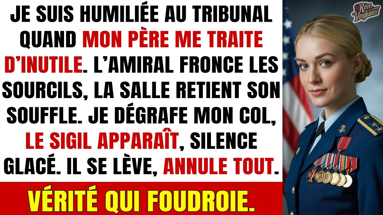 Mon père m’humilie au tribunal, je révèle mon vrai grade… et tout s’arrête net.