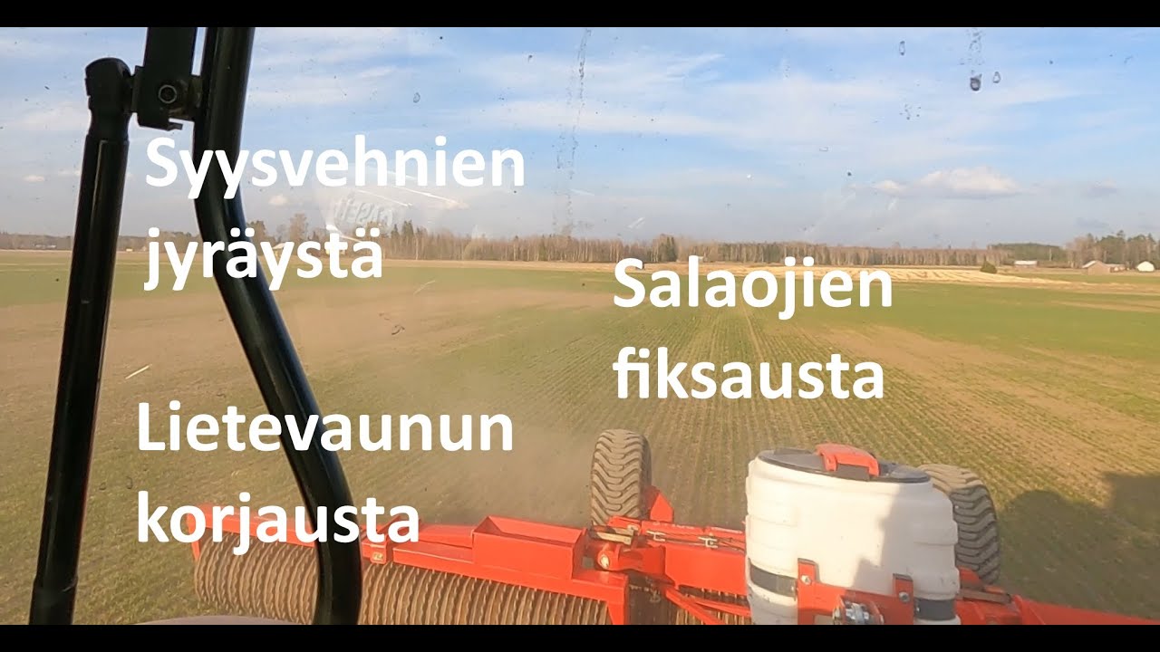 Syysvehnien jyräystä, Lietevaunun korjausta ja Salaojien fiksausta