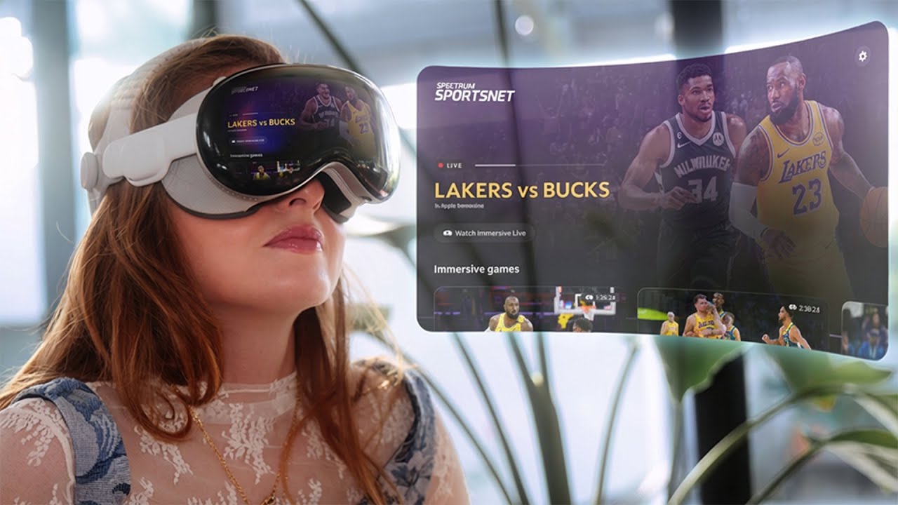 Смотрите прямую трансляцию NBA в формате 180&deg; с использованием технологии Apple Immersive Video |...
