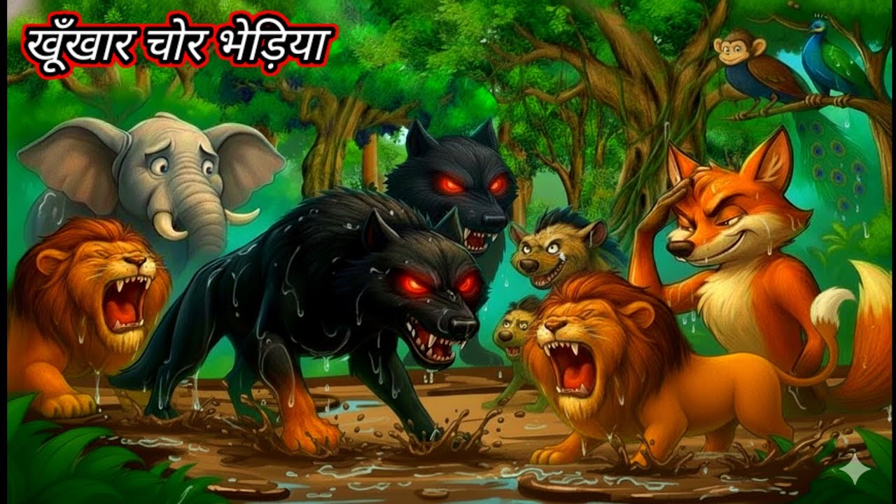 खूँखार चोर भेड़िया जब भेड़िए पर लगाझूठा इल्ज़ाम |Jungle Story in Hindi |Panchatantra Kahani