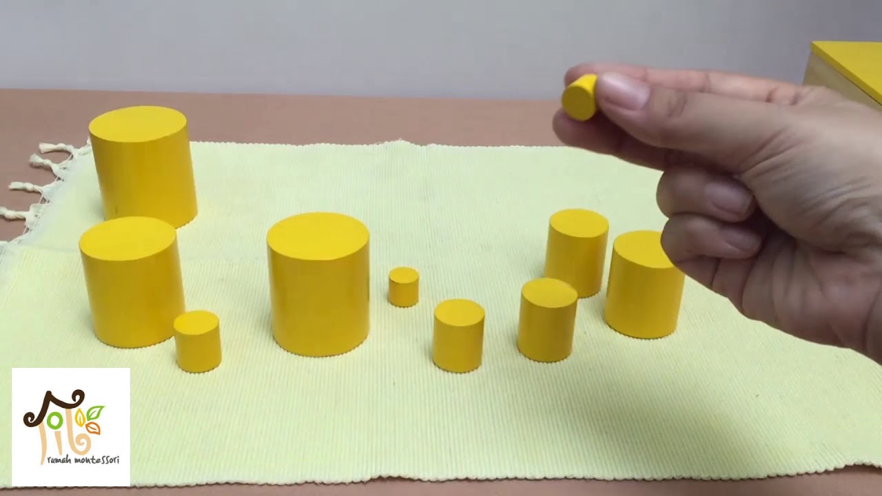 Kotak Silinder Kuning (Knobless Cylinders) - Seri Tutorial Montessori Area Stimuli Indra (Sensorial)