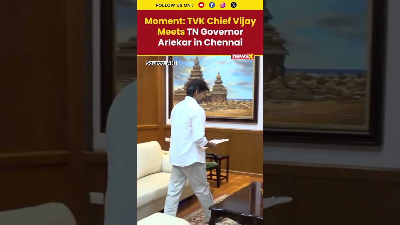 #watch | TVK Chief Vijay Meets TN Governor Arlekar in Chennai #tvk #vijay   #thalapathyvijay #short