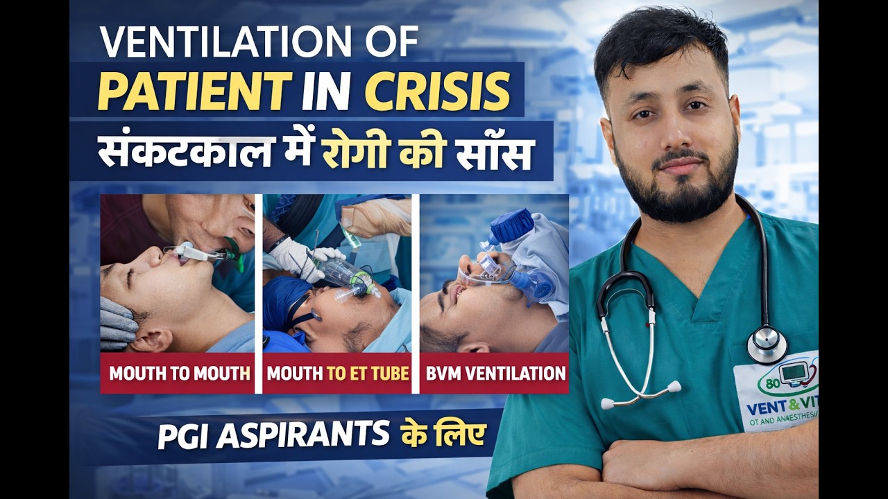 Ventilation of patient in crisis Mouth to mouth, Mouth to ETT, Resuscitator Bag valve mask Assembly