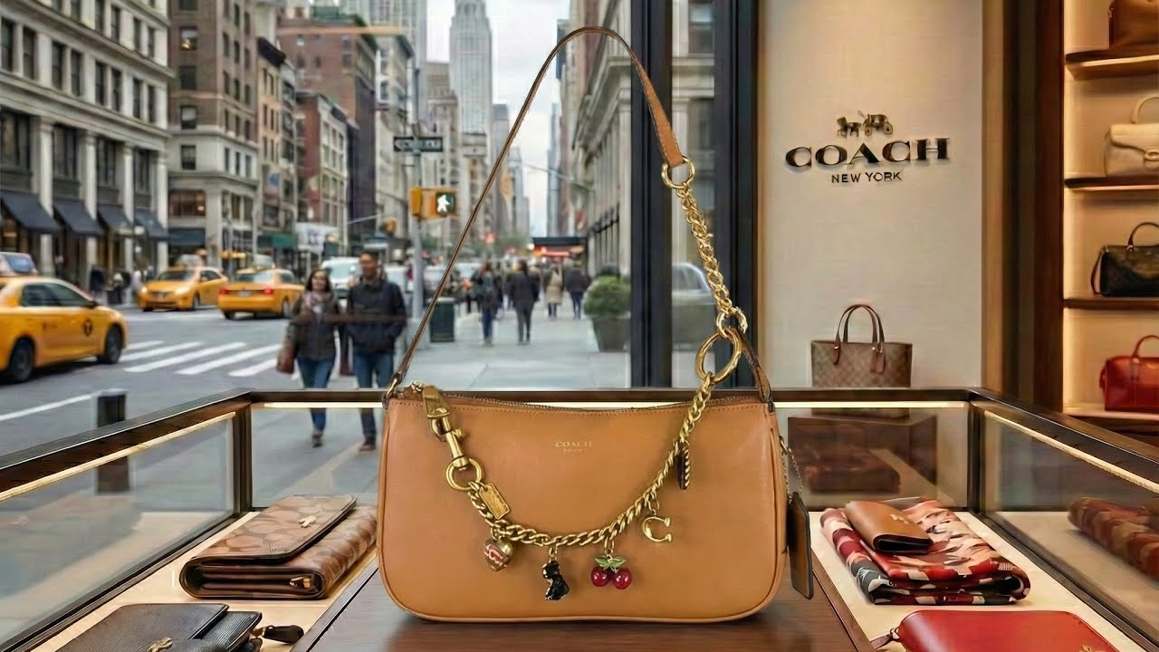Маленькая сумка через плечо Coach Plaza, размер 18 против 22. Сумки из Нью-Йорка.