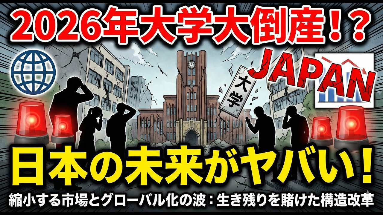 2026年大学倒産多発？　日本の大学が直面する、未来を賭けた構造転換：縮小する国内市場とグローバル化への挑戦