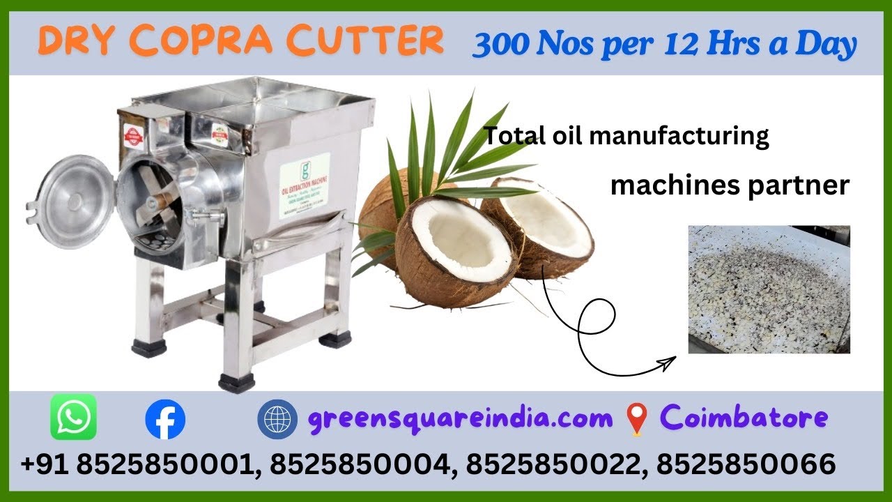Manufacturer of Dry Copra Cutting Machine | Dry Coconut Cutting Machine | தேங்காய் வெட்டும் இயந்திரம