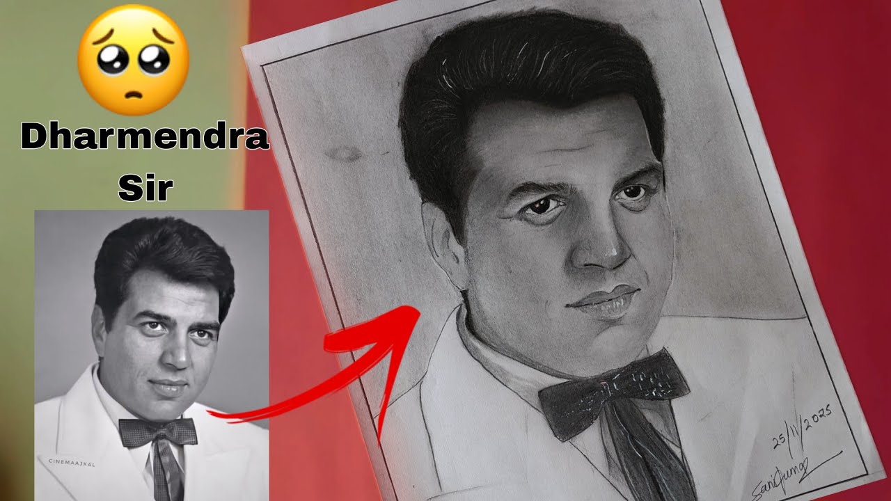  Dharmendra ji Drawing | Dharmendra Deol Drawing Outline | Legendry Bollywood🥺
