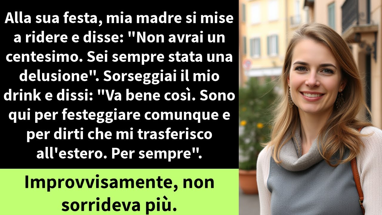 Alla sua festa, mia madre si mise a ridere e disse: 