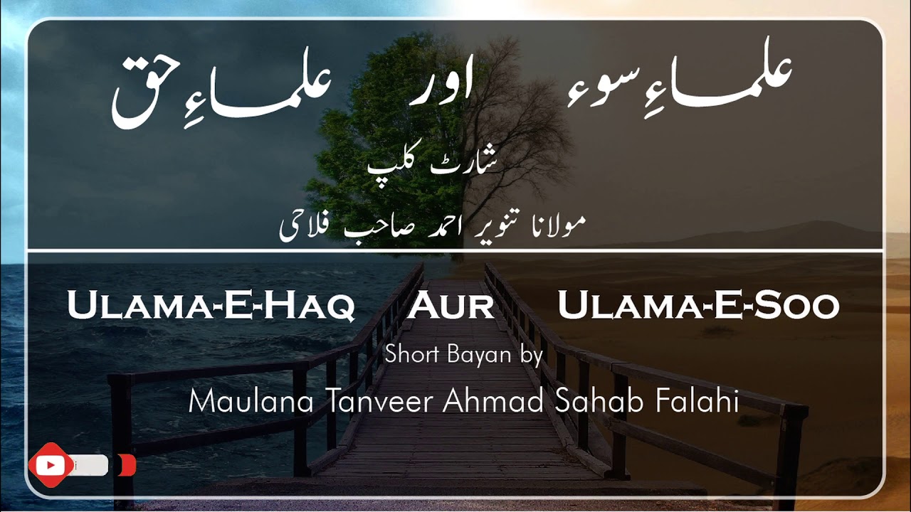 Ulama E Haq aur Ulama E Soo | Short clip | Maulana Tanveer Ahmad falahi