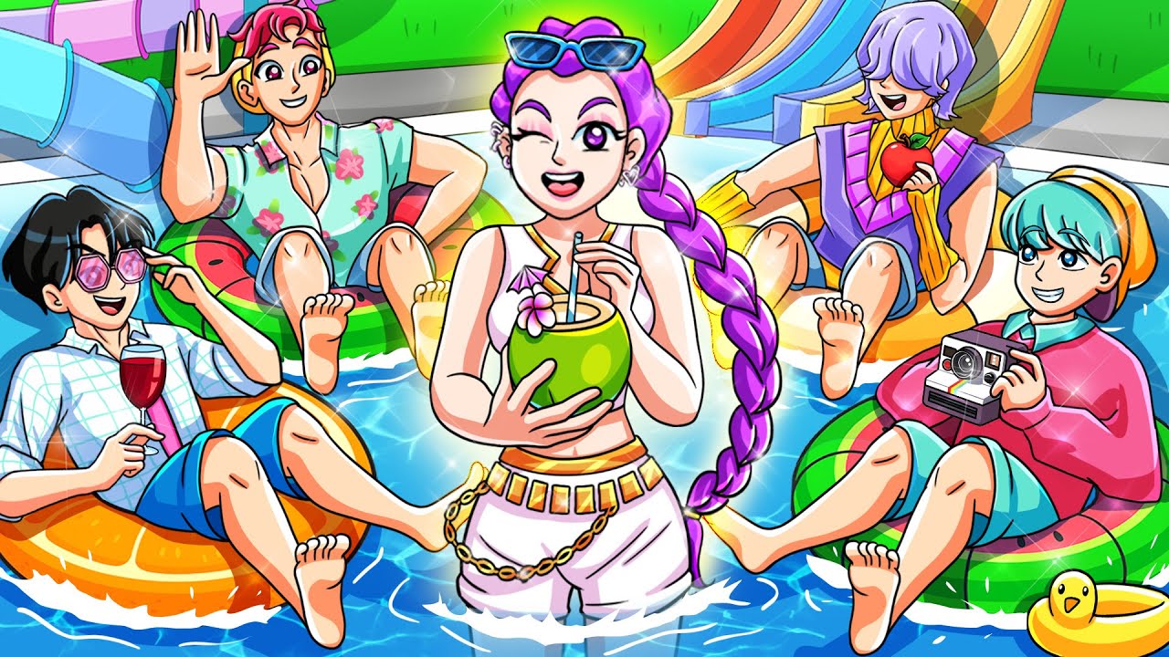 RUMI PRESA em uma FESTA NA PISCINA só com os SAJA BOYS! | Guerreiras do K-Pop Animação