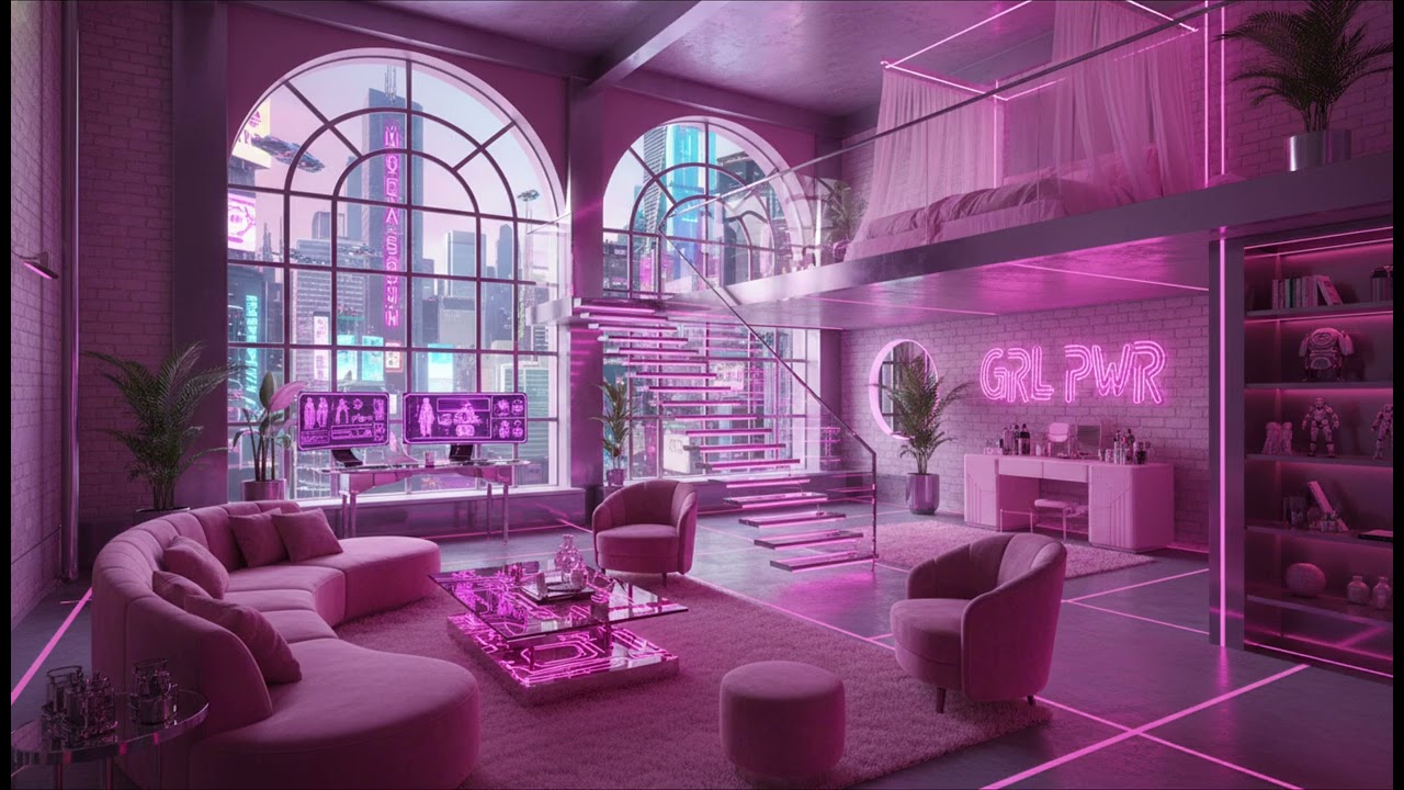 Deep Focus in a Dreamy Pink Neon Luxury Loft | 2 Hours of Chill Smooth House Mix