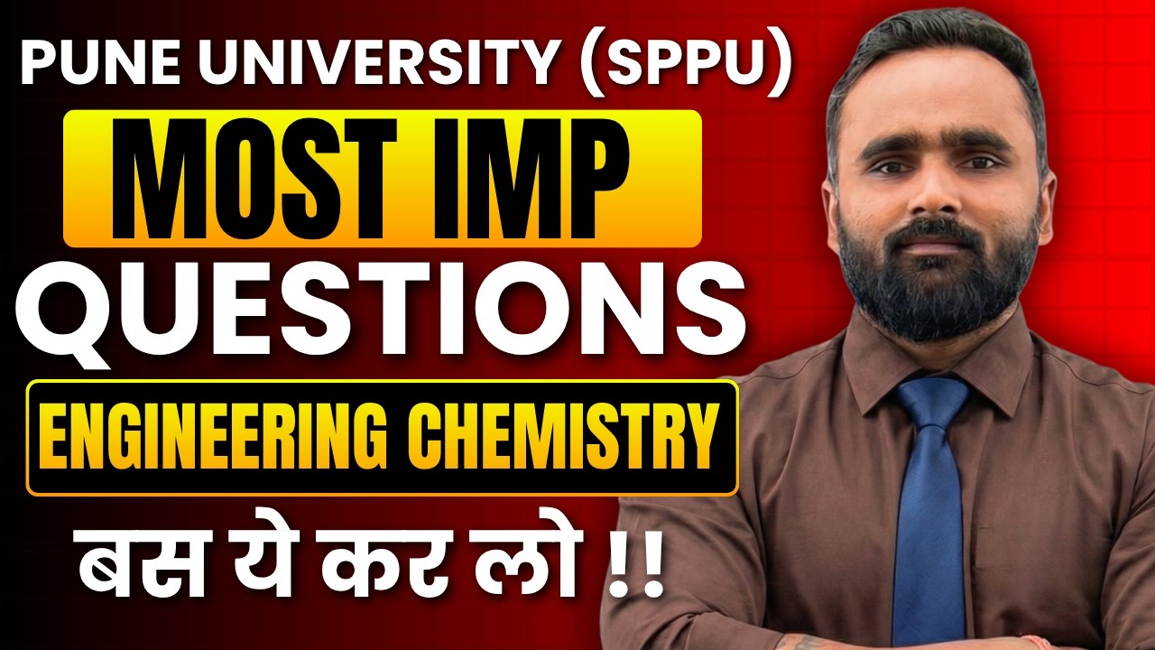 MOST IMP QUESTIONS | Engineering Chemistry | SPPU | Pradeep Giri Sir