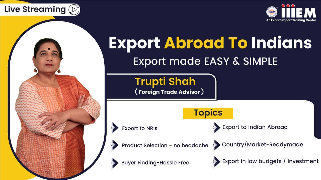 Export Abroad to Indians – Made EASY & SIMPLE 🌍📦 | Live Webinar by iiiEM
