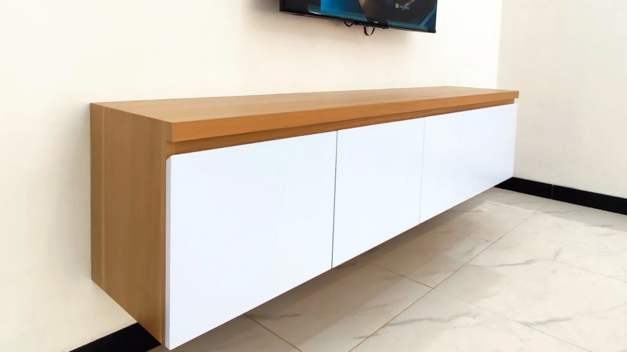 Membuat Meja TV Gantung - Minimalis Simple Modern | Tema Japandi