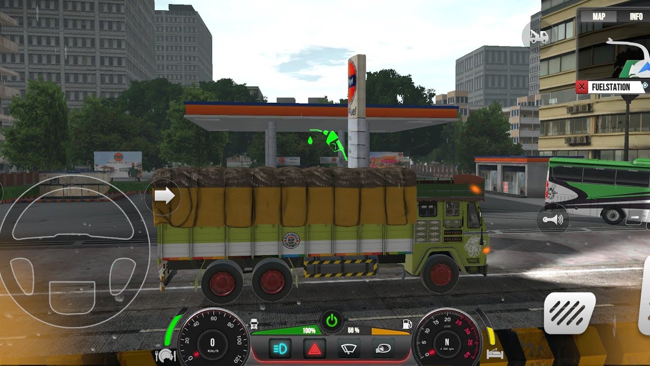 12 Wheeler Stones Transport Truck Driving In Offroad | Bharat Benz Truck Mod For Bussid Game