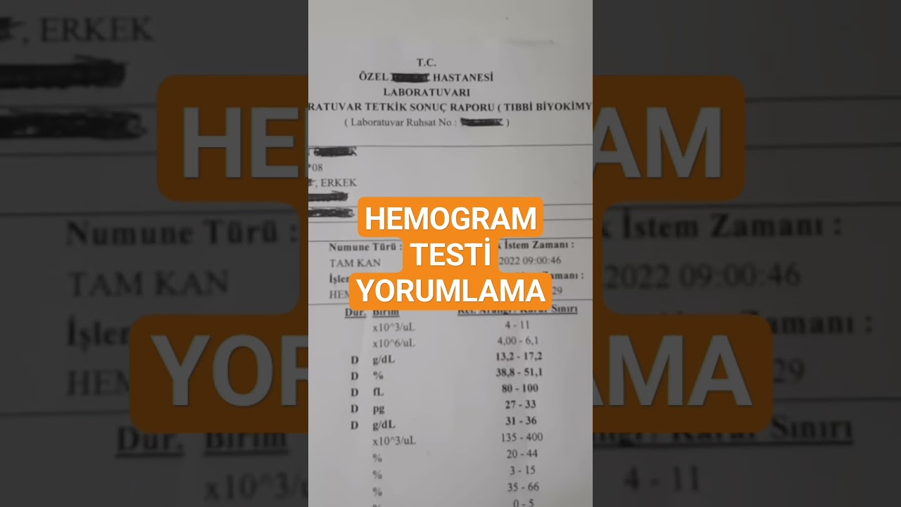 HEMOGRAM (TAM KAN SAYIMI) SONUCU YORUMLAMA VİDEOSU !