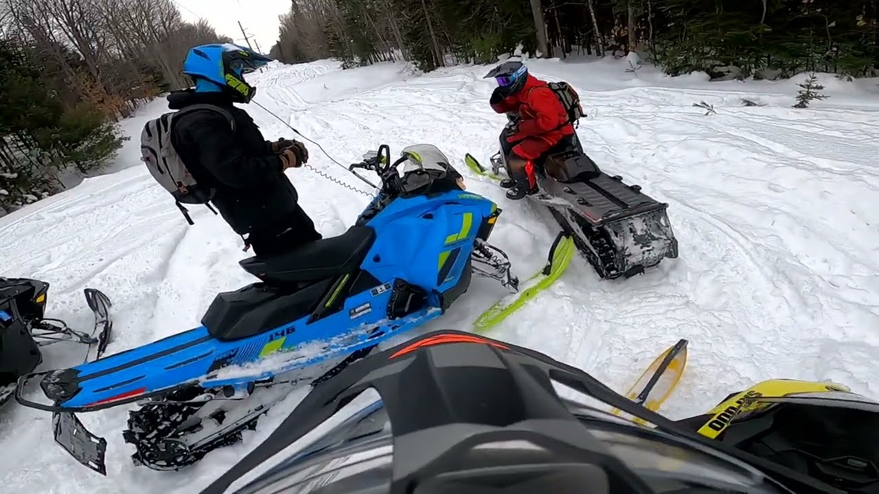 Snowmobiling Keweenaw Back Country - Day 1 Powerline Run