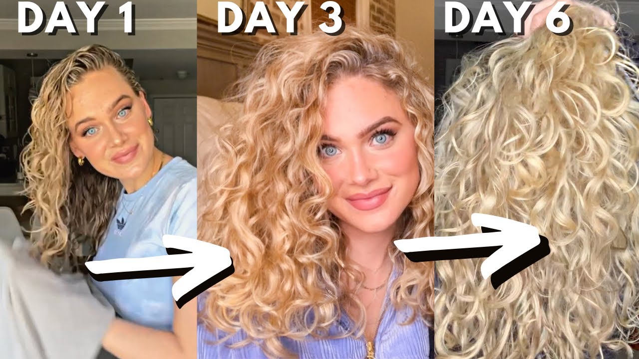 WEEK IN THE LIFE OF MY WAVY HAIR! Wash day-day 6 routine: refreshing, sleeping, hairstyles!