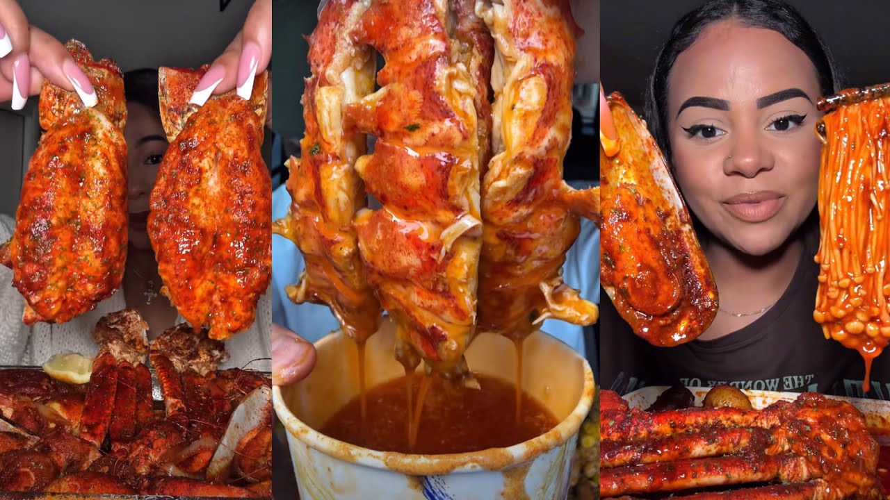 Seafood Boil Mukbang Compilation🦀| King crab, Imitation crab, Lobster tails, and More🤤