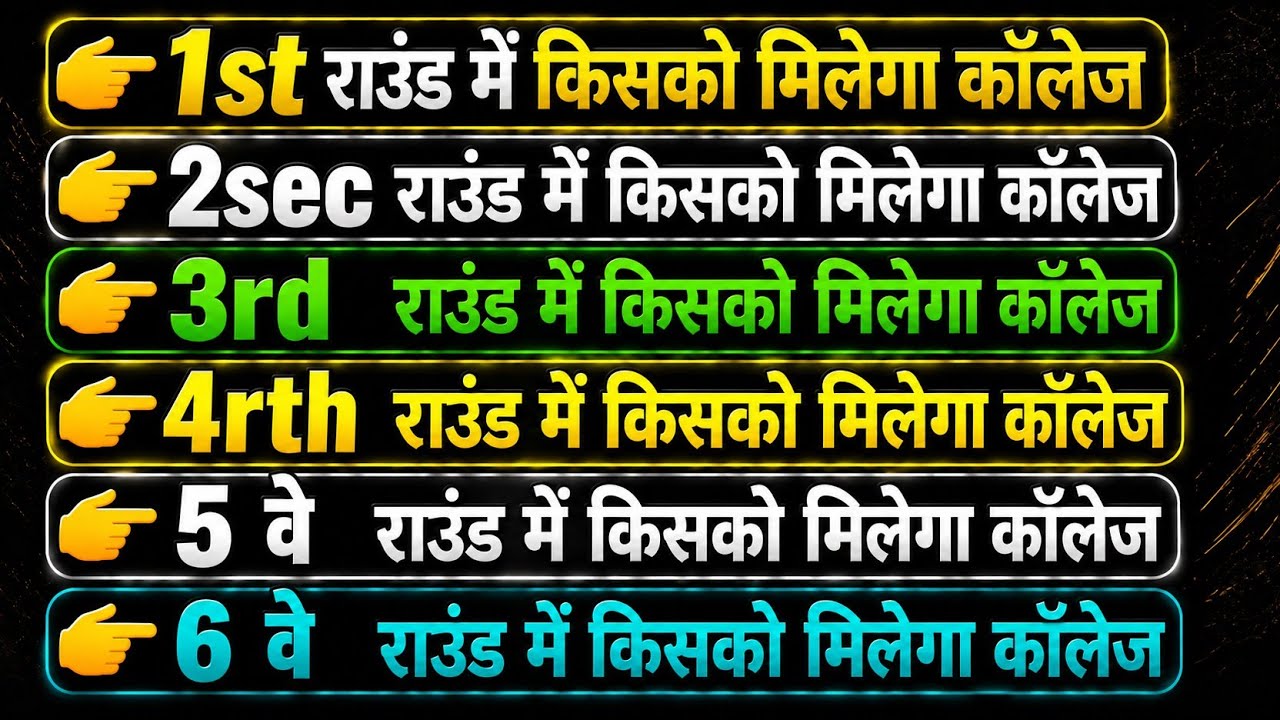 🔥 JEECUP Counselling 2026 | 1st से 6th Round तक किस Rank पर मिलेगा Government College?| Rank Wise