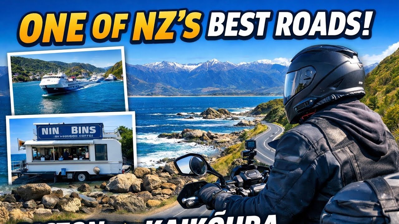 South Island Motorcycle Ride | Picton Ferry to Kaikōura + Famous Nins Bin Stop