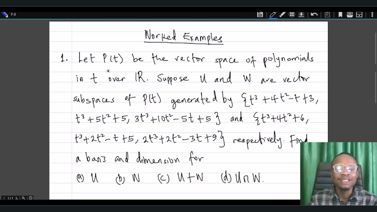 How to find bases and dimensions of the sum and intersection of two subspaces - Linear Algebra